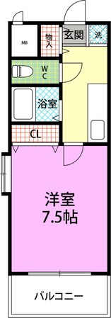 西鉄平尾駅 徒歩7分 7階の物件間取画像